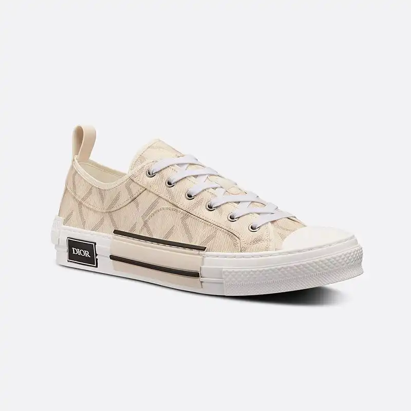 Hot Dior B23 Sneakers Unisex CD Diamond Motif Canvas Brown