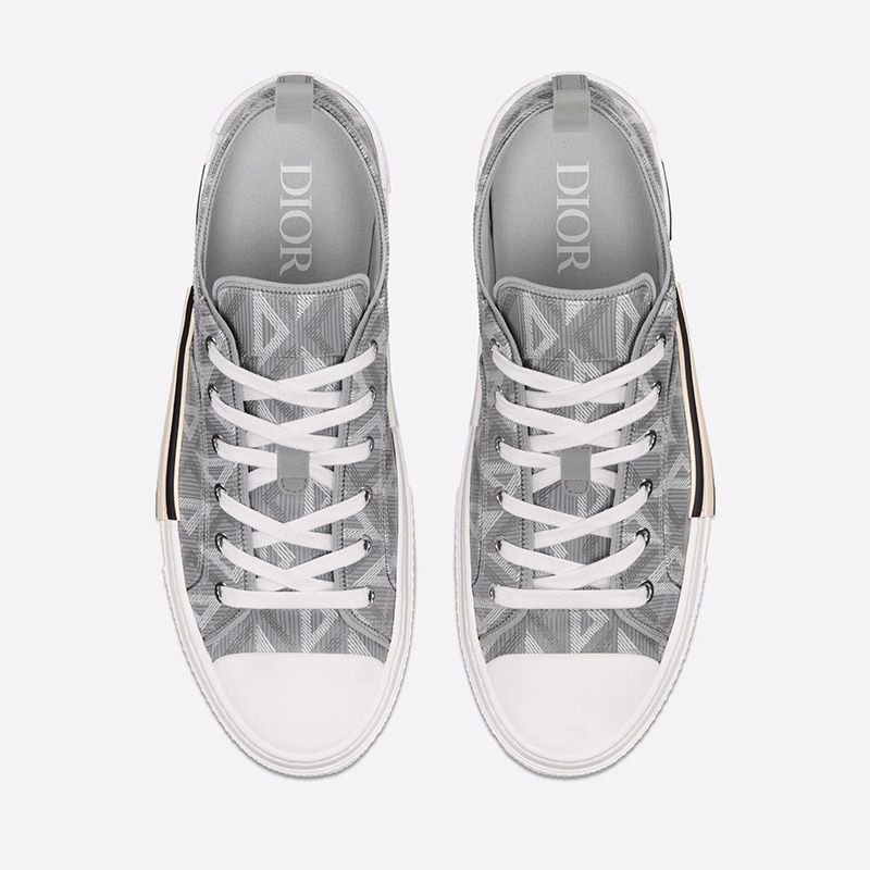 Hot Dior B23 Sneakers Unisex CD Diamond Motif Canvas Grey