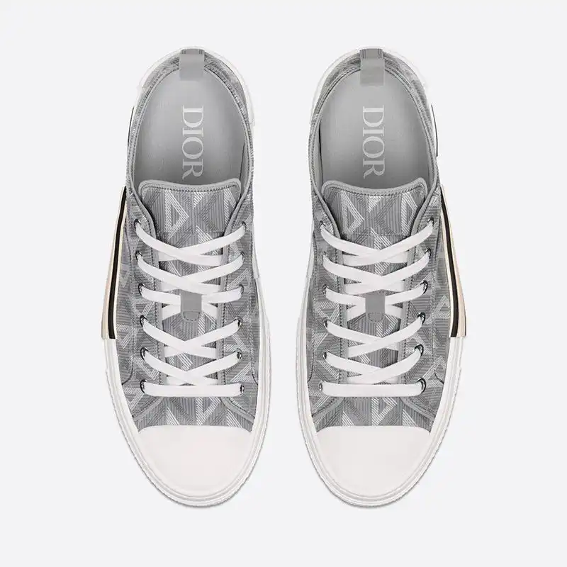 Cheap Hot Dior B23 Sneakers Unisex CD Diamond Motif Canvas Grey