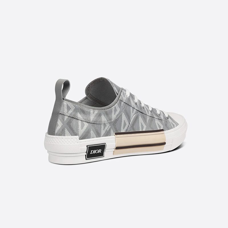 Hot Dior B23 Sneakers Unisex CD Diamond Motif Canvas Grey