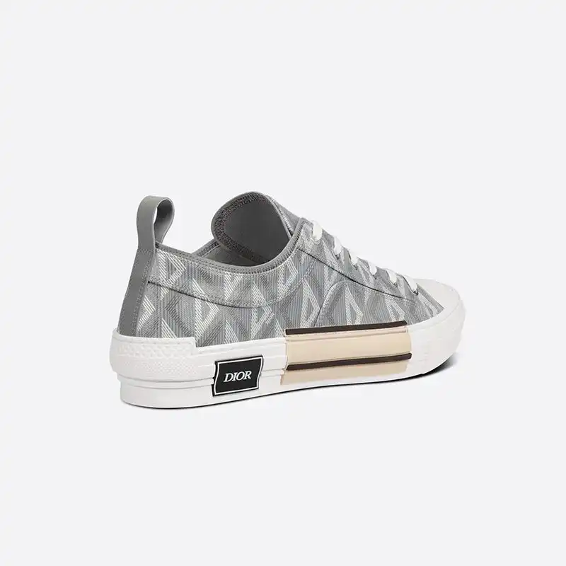 Cheap Hot Dior B23 Sneakers Unisex CD Diamond Motif Canvas Grey