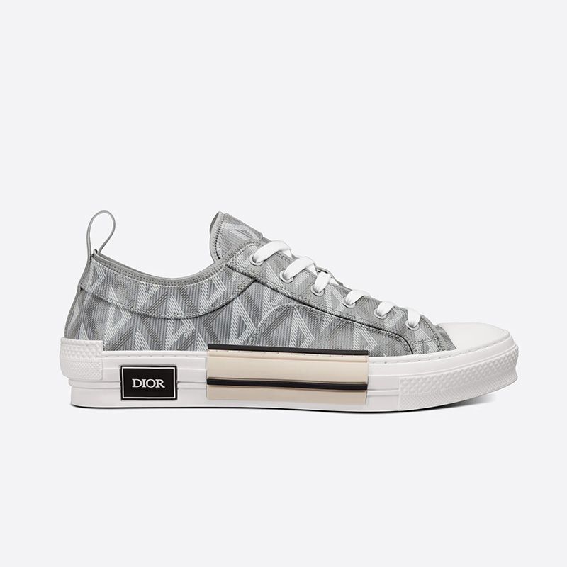 Hot Dior B23 Sneakers Unisex CD Diamond Motif Canvas Grey