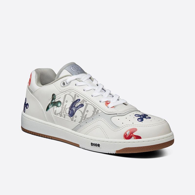 Hot Dior B27 Sneakers Unisex Kenny Scharf Calfskin White