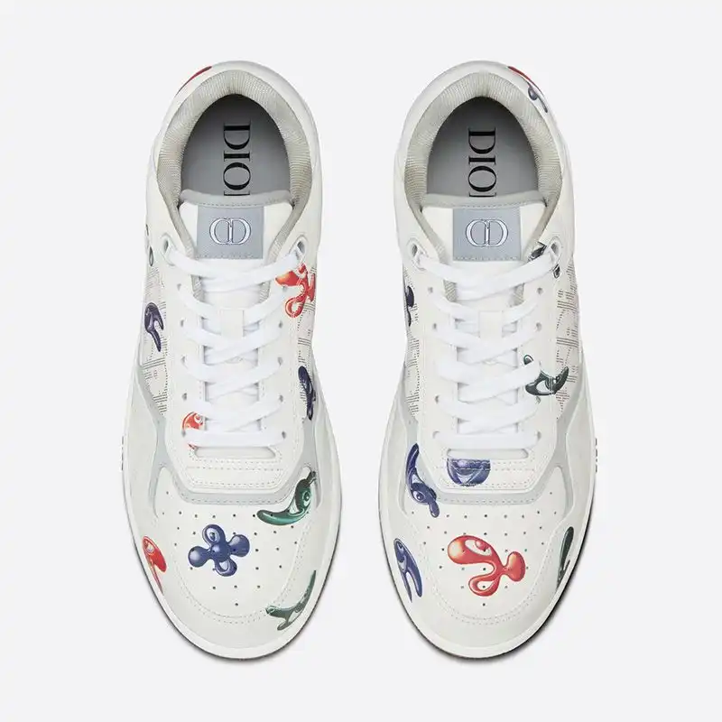 Affordable Hot Dior B27 Sneakers Unisex Kenny Scharf Calfskin White