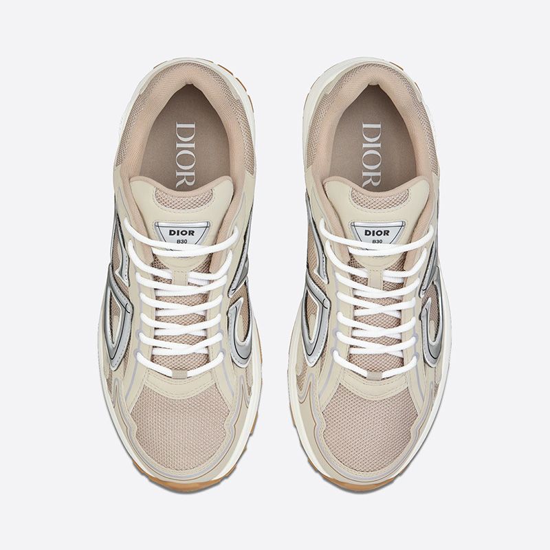 Hot Dior B30 Sneakers Unisex Mesh and Technical Fabric Beige