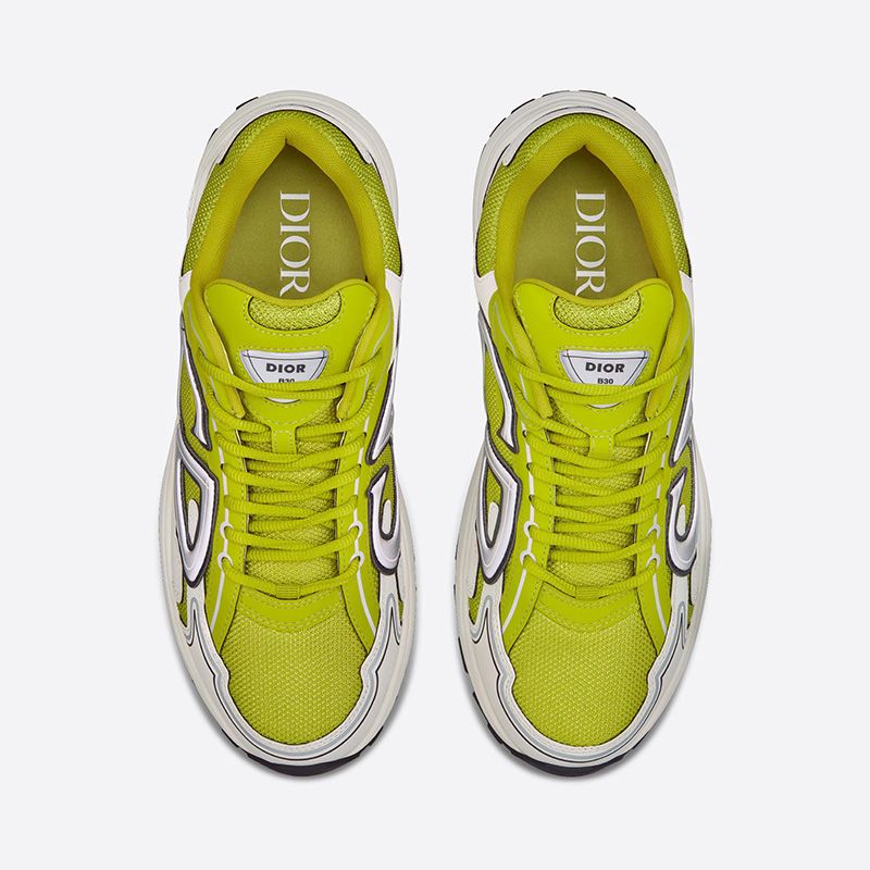 Dior B30 Sneakers Unisex Mesh and Technical Fabric Yellow Hot Sale