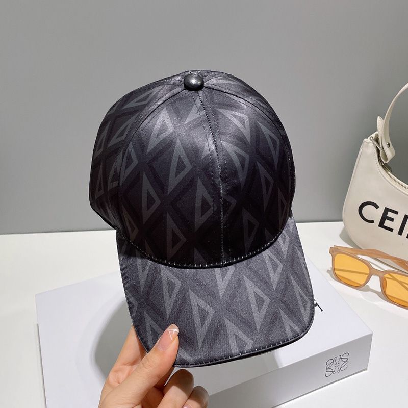 Dior Baseball Cap CD Diamond Motif Cotton Black Hot Sale