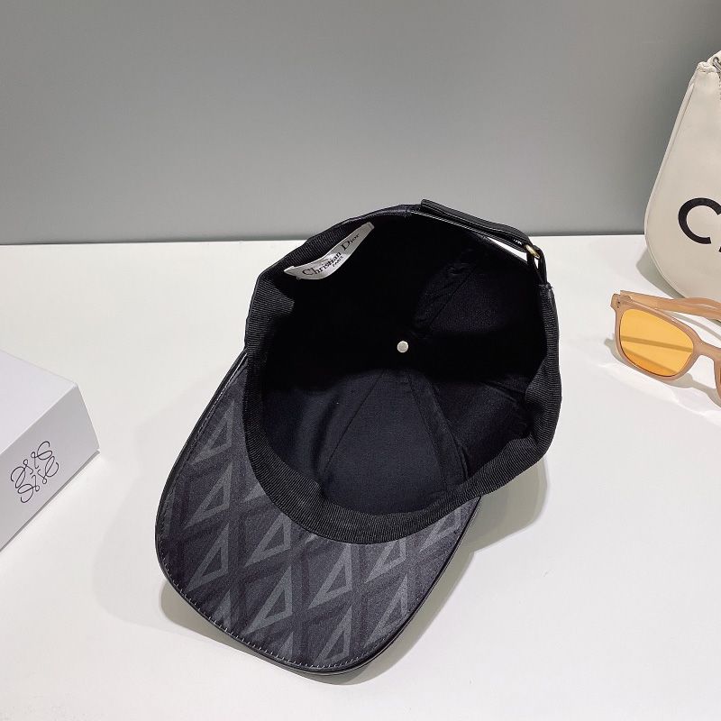 Dior Baseball Cap CD Diamond Motif Cotton Black