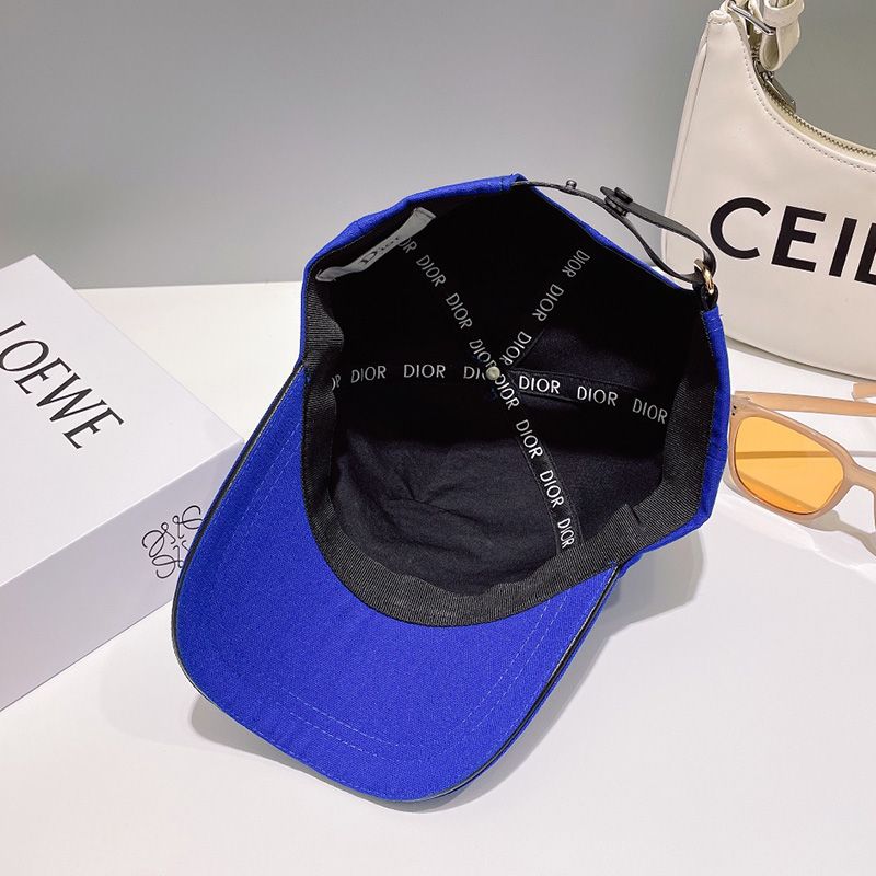 Dior Baseball Cap Christian Dior Atelier Motif Cotton Blue