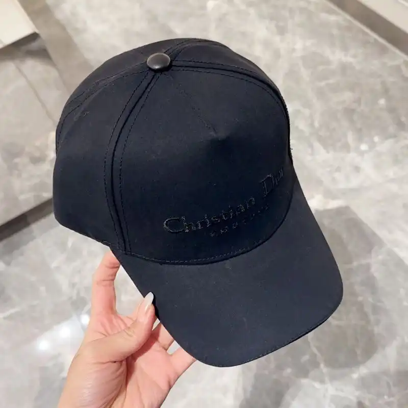 Hot Dior Baseball Cap Christian Dior Couture Motif Cotton Black