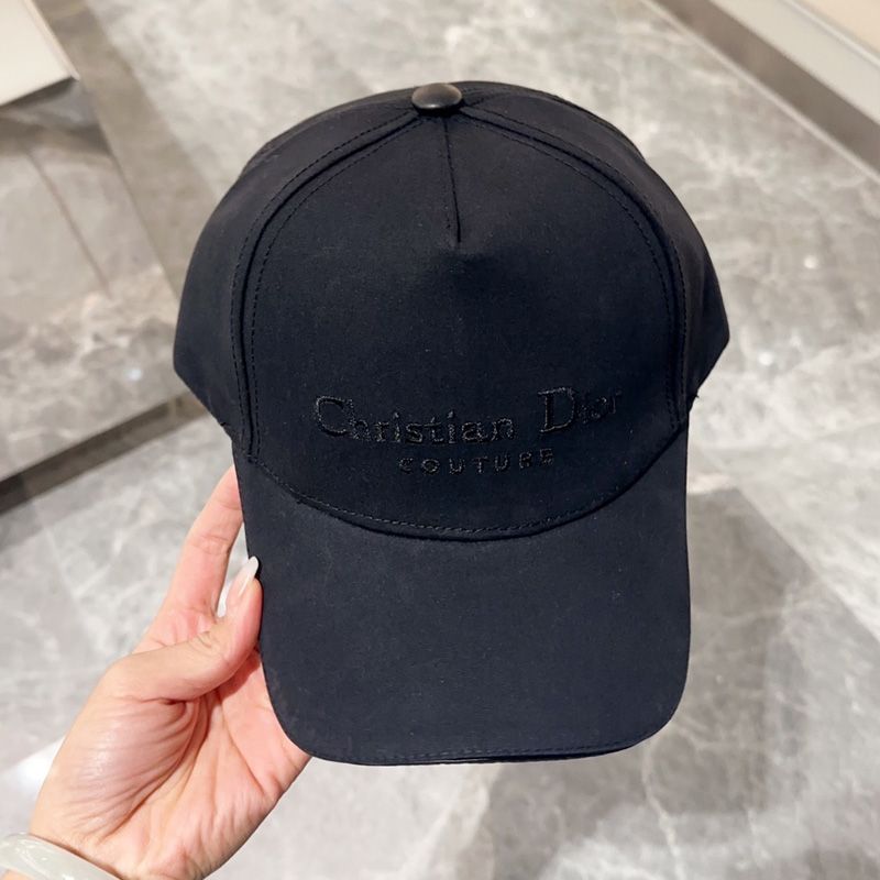 Dior Baseball Cap Christian Dior Couture Motif Cotton Black Hot Sale