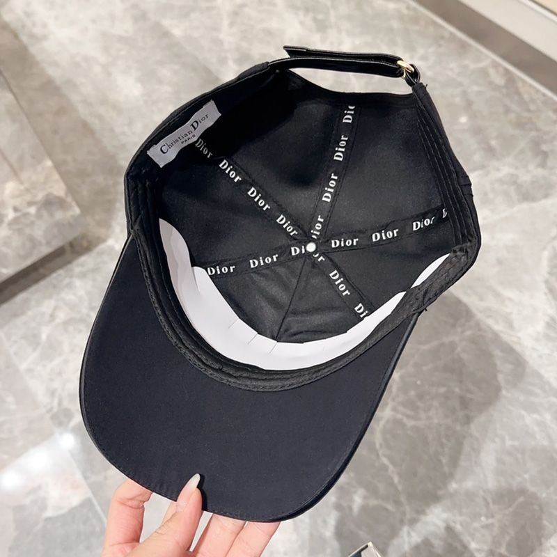 Dior Baseball Cap Christian Dior Couture Motif Cotton Black Hot Sale