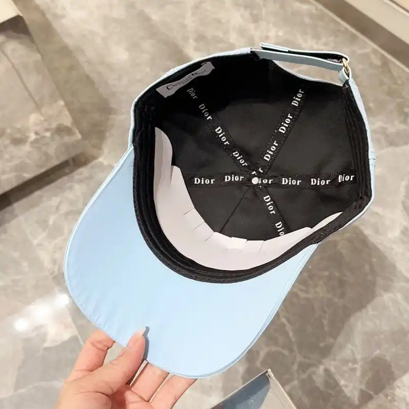 Cheap Hot Dior Baseball Cap Christian Dior Couture Motif Cotton Sky Blue