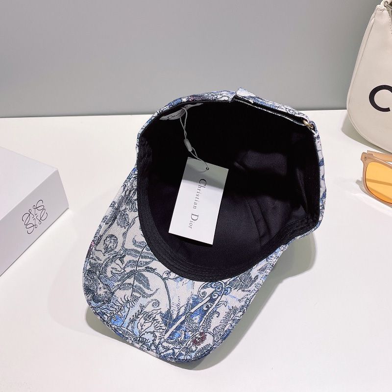 Dior Baseball Cap Jardin Magique Motif Cotton Blue