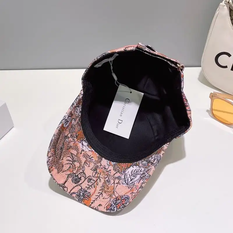 Affordable Hot Dior Baseball Cap Jardin Magique Motif Cotton Pink