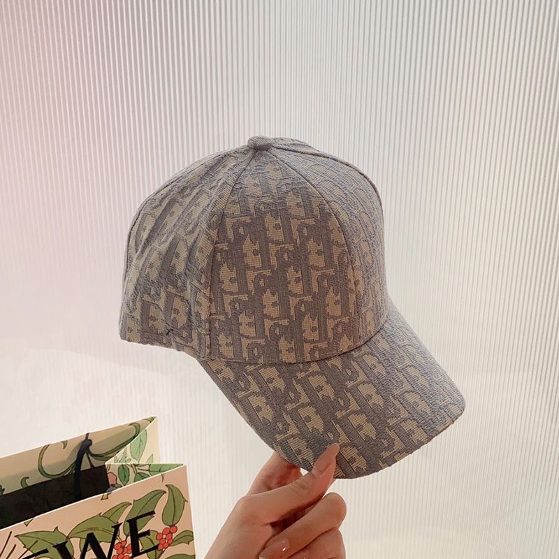 Dior Baseball Cap Oblique Motif Canvas Grey Hot Sale