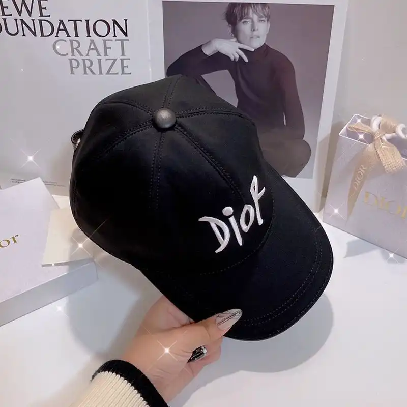 Affordable Hot Dior Baseball Cap Shawn Logo Motif Cotton Black