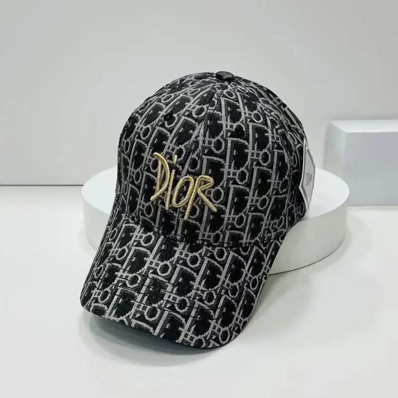 Affordable Hot Dior Baseball Cap Shawn Logo Oblique Motif Canvas Black