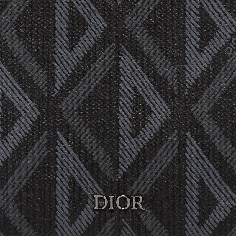 Dior Bi-Fold Wallet CD Diamond Motif Canvas Black Hot Sale