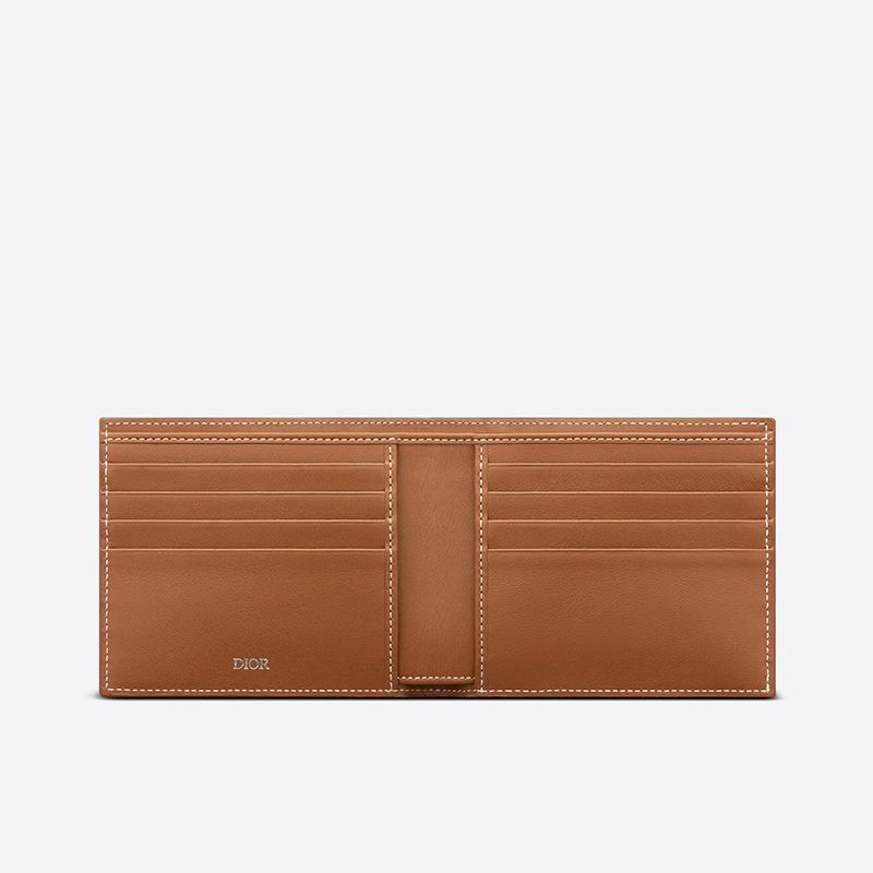 Dior Bi-Fold Wallet CD Diamond Motif Canvas Brown Hot Sale