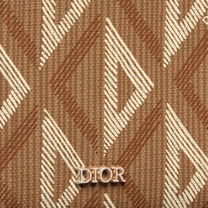 Dior Bi-Fold Wallet CD Diamond Motif Canvas Brown Hot Sale