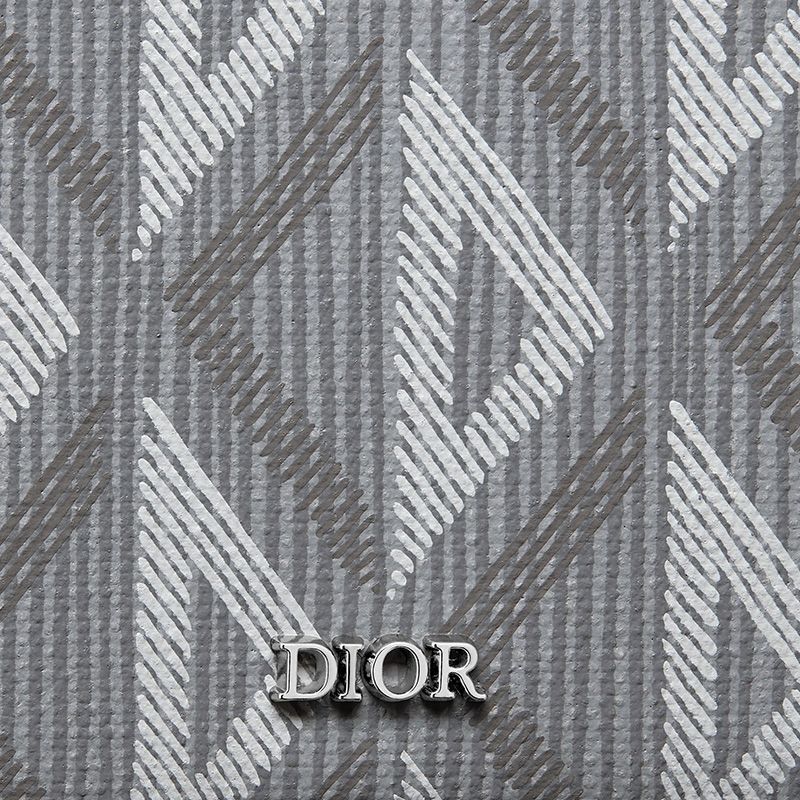 Dior Bi-Fold Wallet CD Diamond Motif Canvas Grey Hot Sale