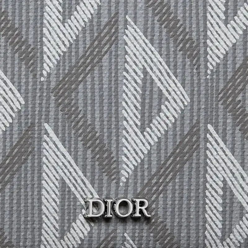 Cheap Hot Dior Bi-Fold Wallet CD Diamond Motif Canvas Grey