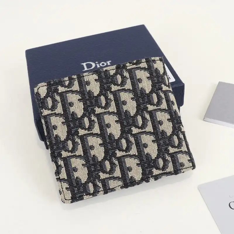 Affordable Hot Dior Bi-Fold Wallet Oblique Motif Canvas Blue