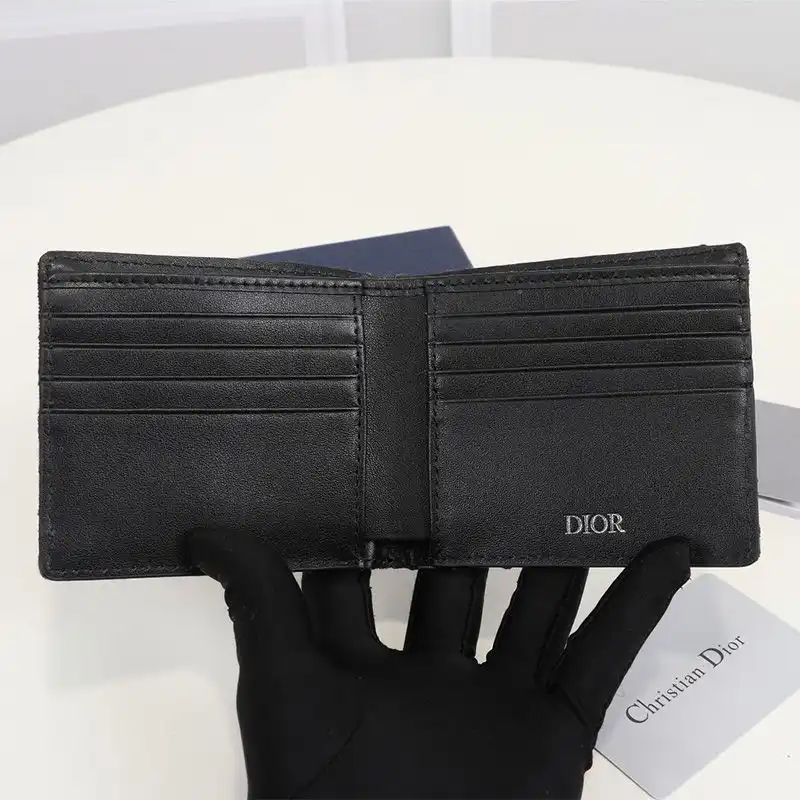 Affordable Hot Dior Bi-Fold Wallet Oblique Motif Canvas Blue