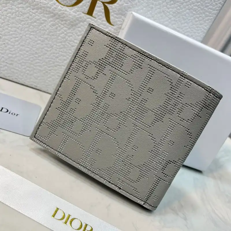 Cheap Hot Dior Bi-Fold Wallet Oblique Galaxy Leather Grey