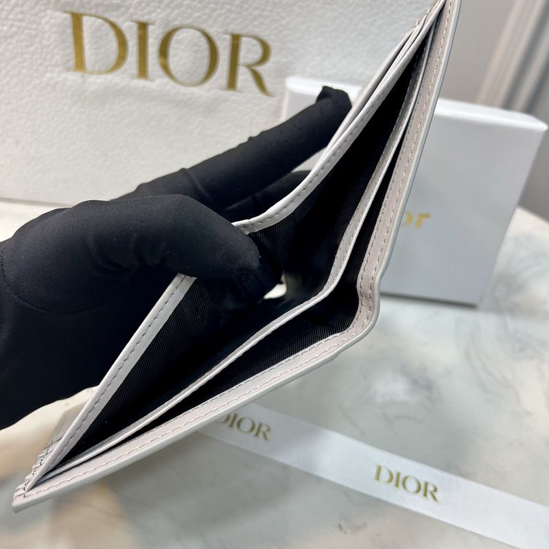 Dior Bi-Fold Wallet Oblique Galaxy Leather Grey