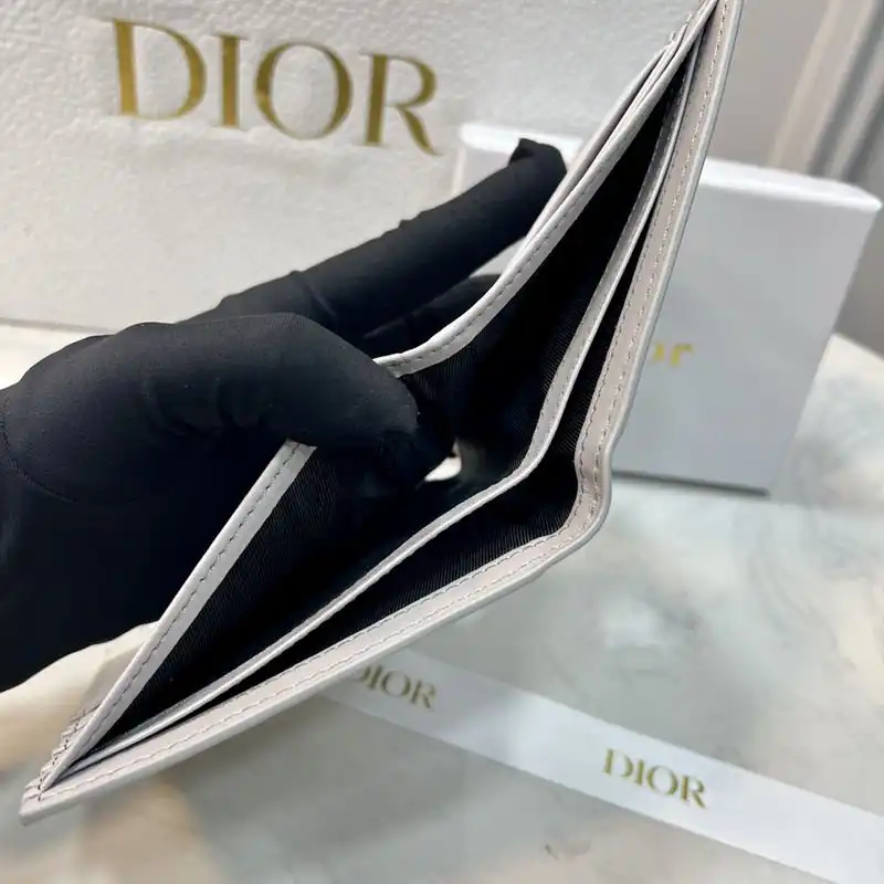 Cheap Hot Dior Bi-Fold Wallet Oblique Galaxy Leather Grey