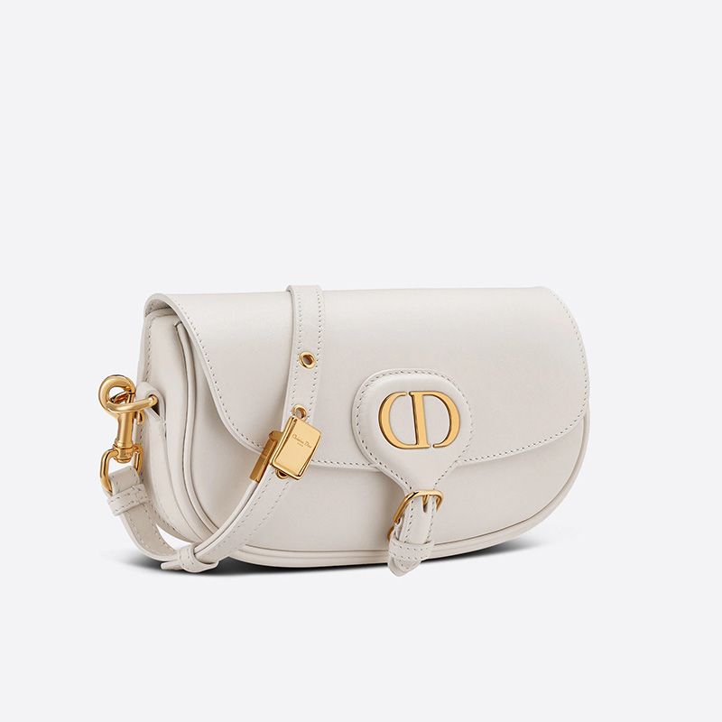 Hot Dior Bobby East-West Bag Box Calfskin White