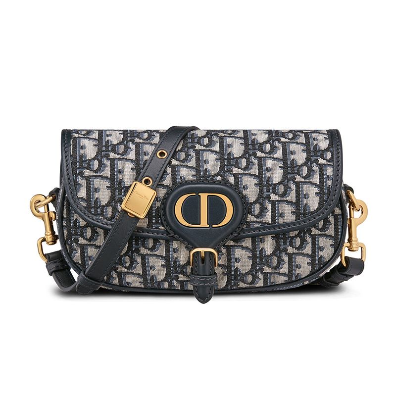 Dior Bobby East-West Bag Oblique Motif Canvas Blue Hot Sale