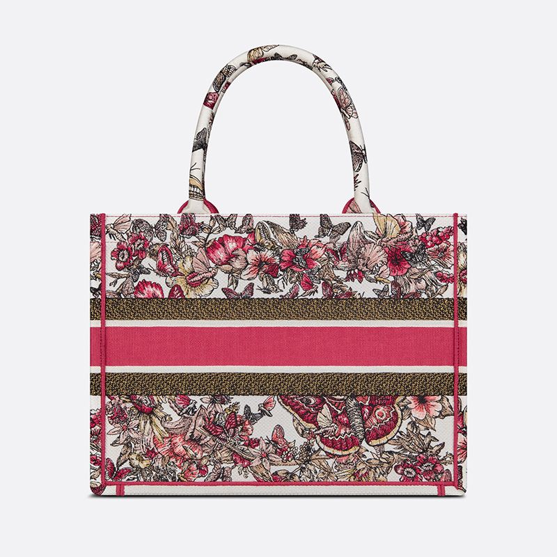 TOP Dior Book Tote Butterfly Motif Canvas Multicolor