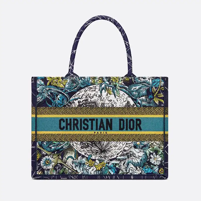 Dior Book Tote Constellation Motif Canvas Blue Hot Sale