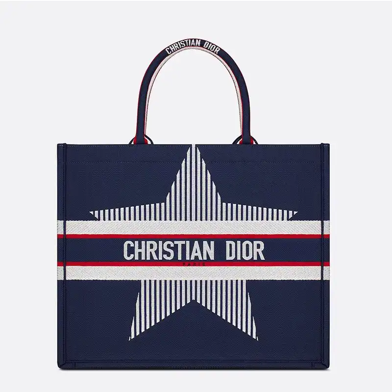 Dior Book Tote DiorAlps Motif Canvas Blue Hot Sale