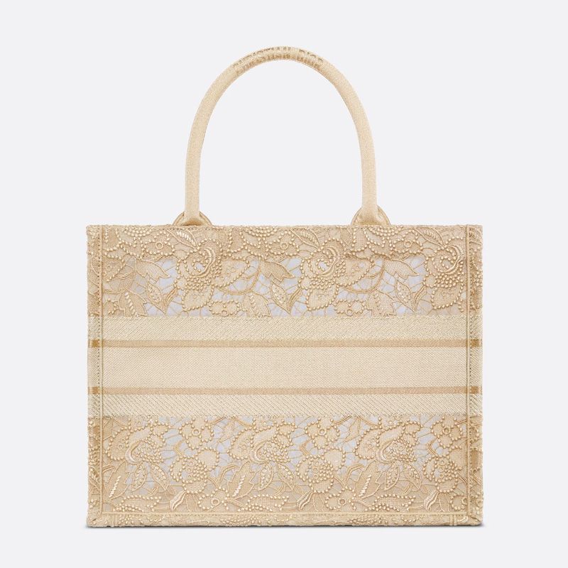 Dior Book Tote Macrame D-Lace Motif Canvas Beige Hot Sale