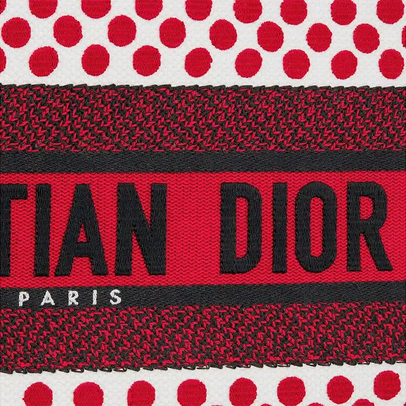 Cheap Dior Book Tote Dots Motif Canvas Red Hot Sale