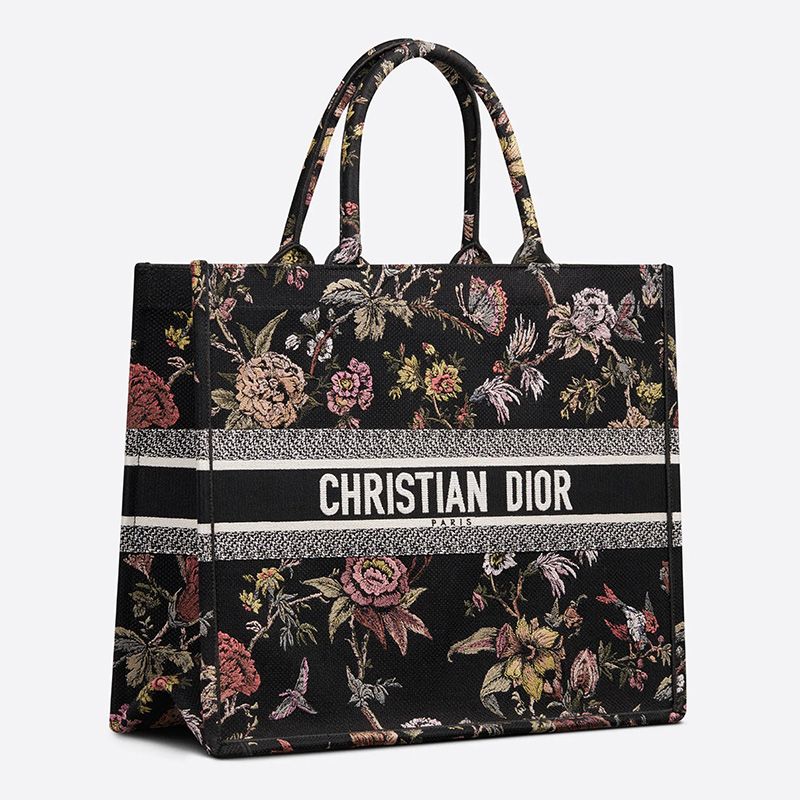 Hot Dior Book Tote Jardin Botanique Motif Canvas Black