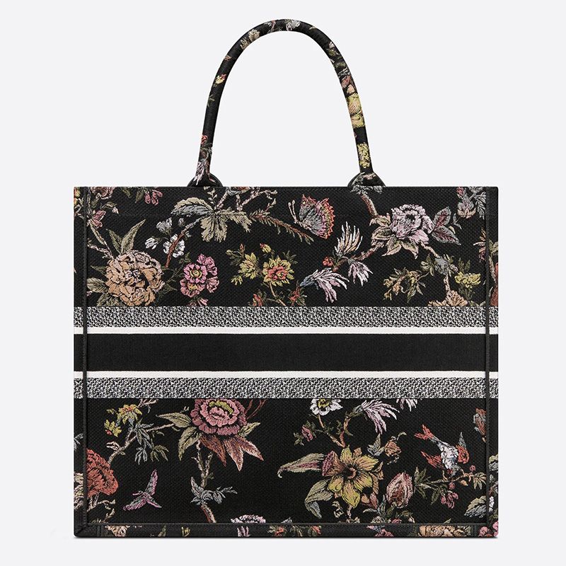 Hot Dior Book Tote Jardin Botanique Motif Canvas Black