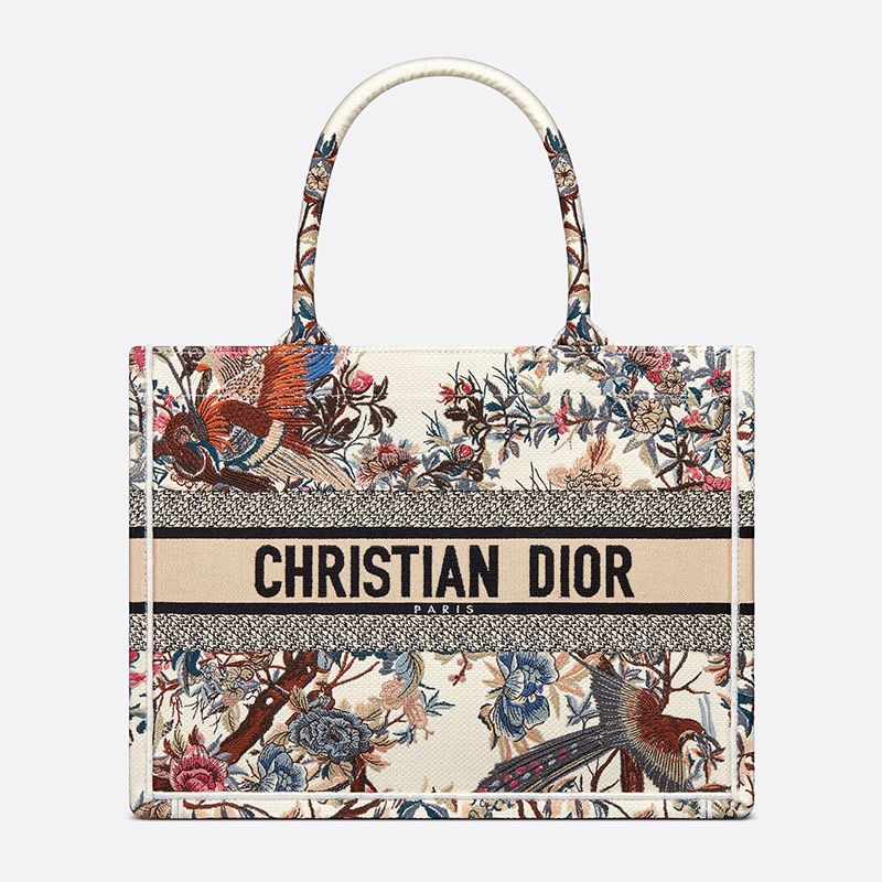 Dior Book Tote Jardin d'Hiver Motif Canvas White Hot Sale