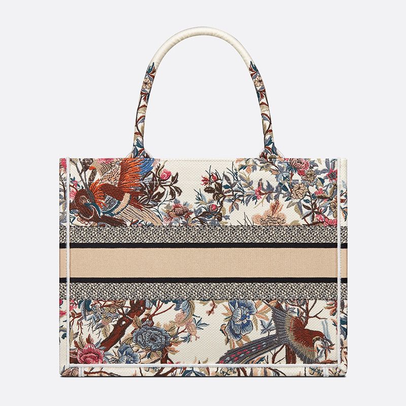 Dior Book Tote Jardin d'Hiver Motif Canvas White Hot Sale