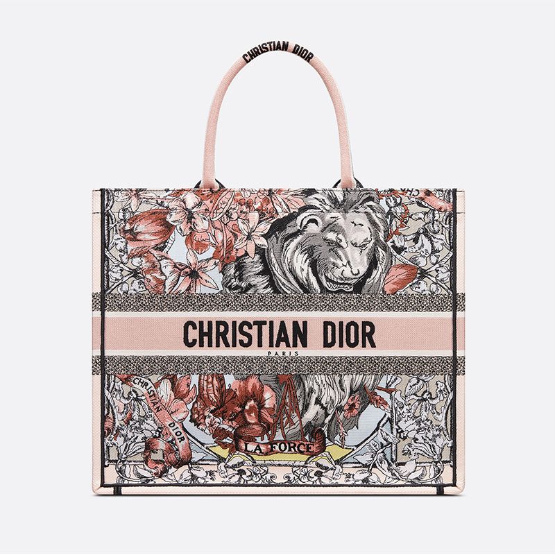 Dior Book Tote La Force Motif Canvas Multicolor