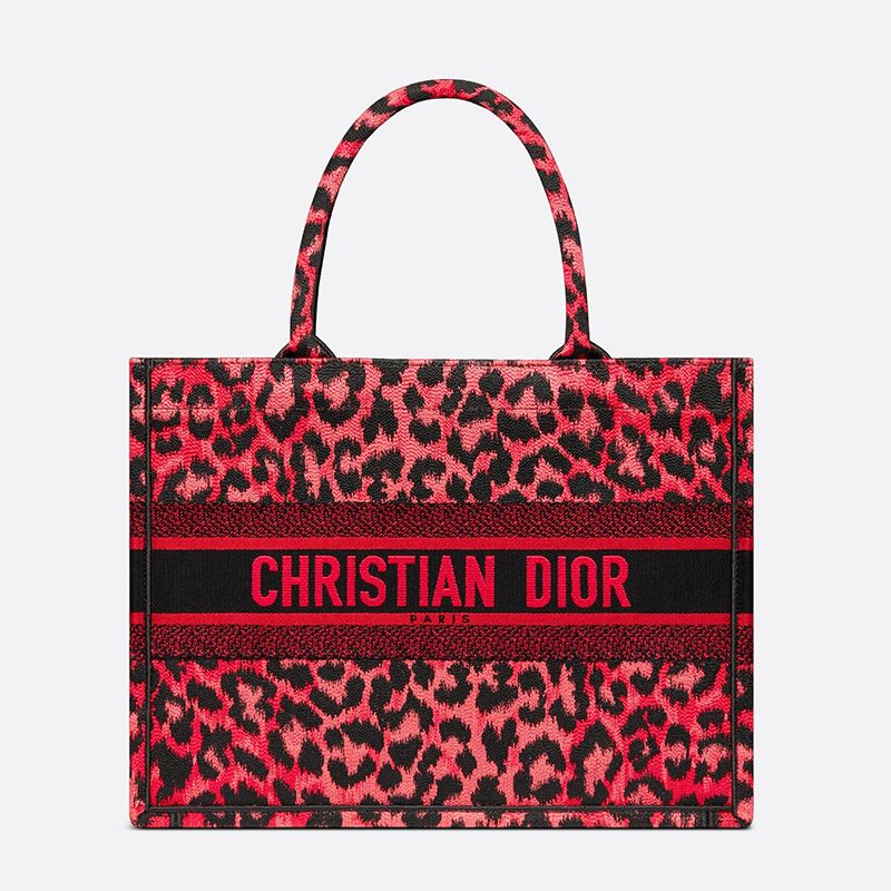 Dior Book Tote Mizza Motif Canvas Red Luxury