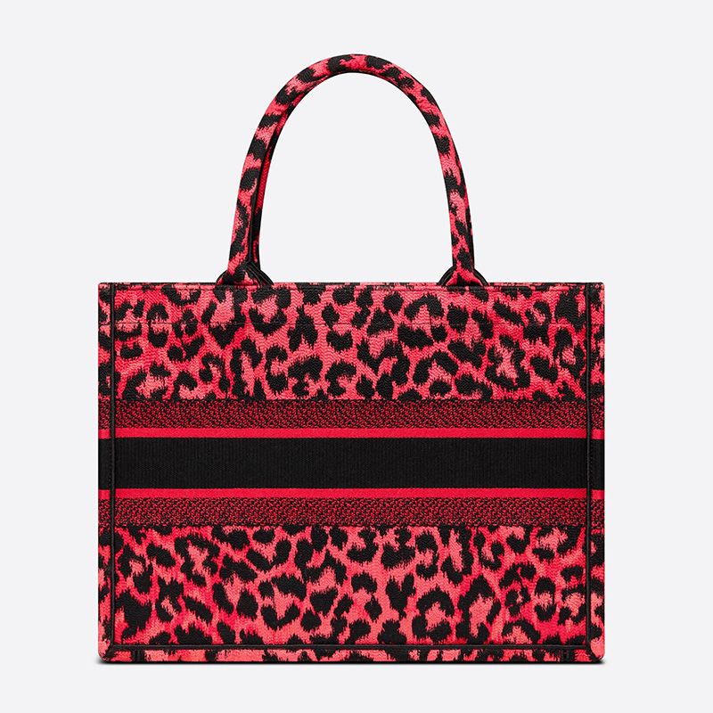 Dior Book Tote Mizza Motif Canvas Red Luxury