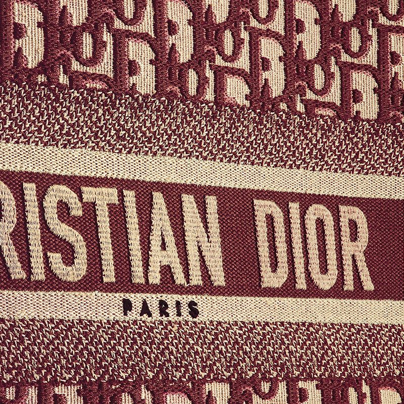 Hot Dior Book Tote Oblique Motif Canvas Burgundy