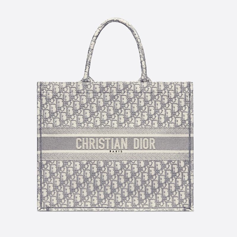 Dior Book Tote Oblique Motif Canvas Grey Hot Sale