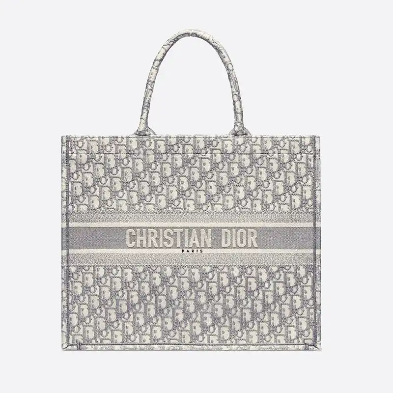 Dior Book Tote Oblique Motif Canvas Grey Hot Sale