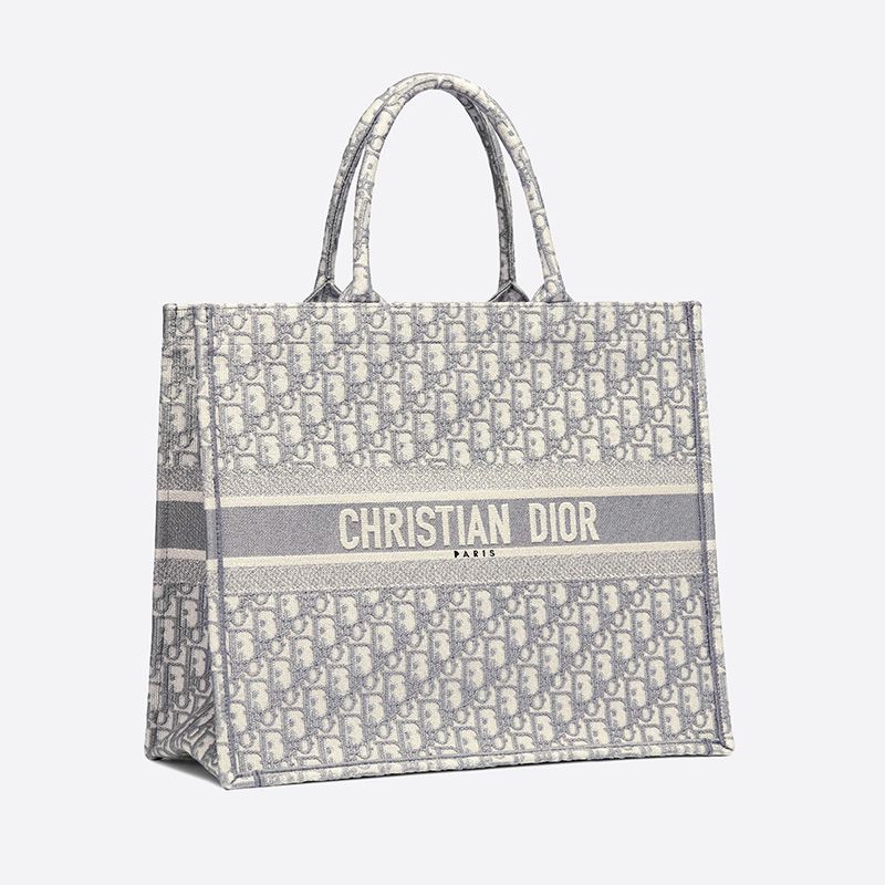 Dior Book Tote Oblique Motif Canvas Grey Hot Sale